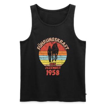Führungskraft Reiten Geburtstag Dezember 1958 - Männer Premium Bio Tank Top - Schwarz - Vorne - Michal (187cm)