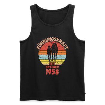Führungskraft Reiten Geburtstag Oktober 1958 - Männer Premium Bio Tank Top - Schwarz - Vorne - Michal (187cm)