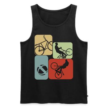 Radball Retro Radballer - Männer Premium Bio Tank Top - Schwarz - Vorne - AI Model Male 178 light (178cm)