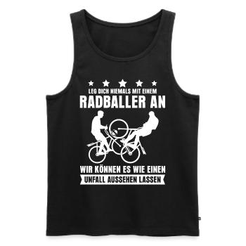 Radball Witz Radballer - Männer Premium Bio Tank Top - Schwarz - Vorne - AI Model Male 178 light (178cm)
