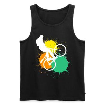 Radball - Männer Premium Bio Tank Top - Schwarz - Vorne - AI Model Male 178 light (178cm)