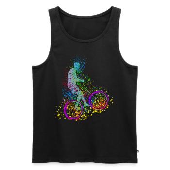 Radballer - Männer Premium Bio Tank Top - Schwarz - Vorne - AI Model Male 178 light (178cm)