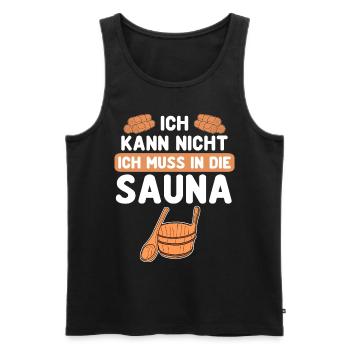 Sauna Saunieren Saunisten Saunist - Männer Premium Bio Tank Top - Schwarz - Vorne - AI Model Male 178 light (178cm)