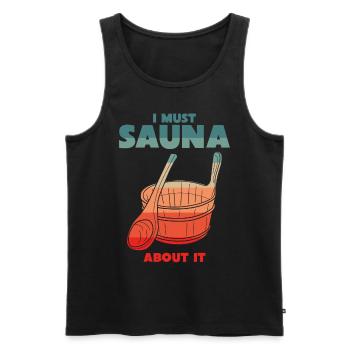 Sauna Jogue Sauna Sauna Saunistes - Débardeur bio Premium Homme - noir - Devant - AI Model Male 178 light (178cm)