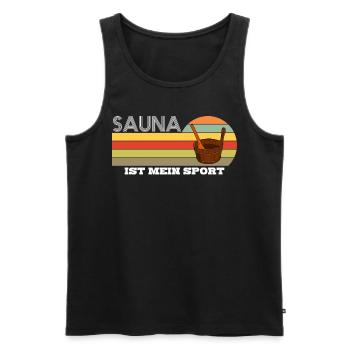 Sauna Sport Saunieren Saunisten Saunist - Männer Premium Bio Tank Top - Schwarz - Vorne - AI Model Male 178 light (178cm)