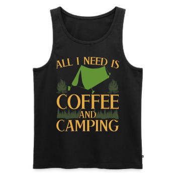 Camping Camping Coffee Tents Tent Camper - Men's Premium Organic Tank Top - black - Front - Michal (187cm)