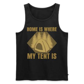 Camping Camping Tent Camping - Men's Premium Organic Tank Top - black - Front - AI Model Male 178 light (178cm)