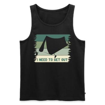Camping Camping Tente de camping en plein air - Débardeur bio Premium Homme - noir - Devant - Michal (187cm)