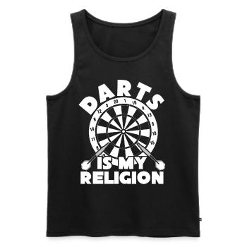 Dart Dartpfeil Dartboard Darts - Men's Premium Organic Tank Top - black - Front - Michal (187cm)