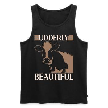 Cow Farmer Calf Farm Cows - Men's Premium Organic Tank Top - black - Front - AI Model Male 178 light (178cm)