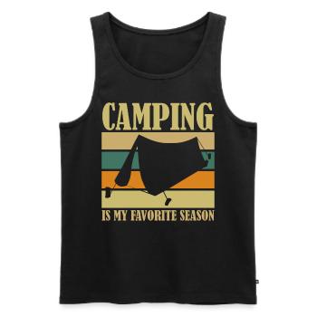 Camping Saison Camping Tente extérieure - Débardeur bio Premium Homme - noir - Devant - Michal (187cm)
