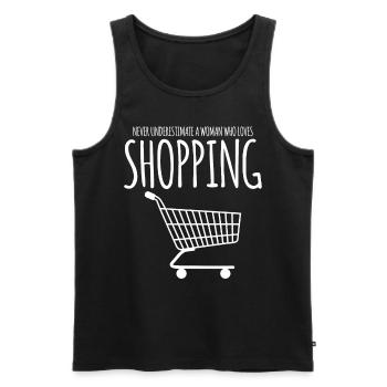 Shopping Panier Shopping - Débardeur bio Premium Homme - noir - Devant - AI Model Male 178 light (178cm)