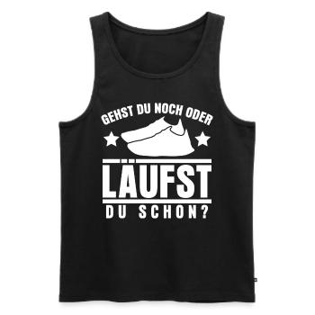 Laufen Marathon Jogging Laufschuhe - Männer Premium Bio Tank Top - Schwarz - Vorne - Michal (187cm)
