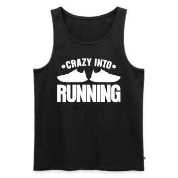 Marathon Jogging Laufschuhe Laufen - Männer Premium Bio Tank Top - Schwarz - Vorne - Michal (187cm)