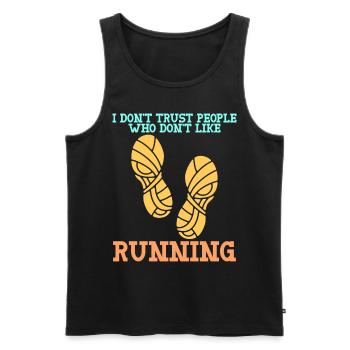 Marathon Laufen Jogging Laufschuhe - Männer Premium Bio Tank Top - Schwarz - Vorne - Michal (187cm)