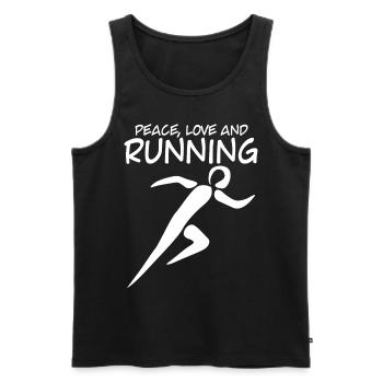 Course à pied marathon de jogging - Débardeur bio Premium Homme - noir - Devant - Michal (187cm)