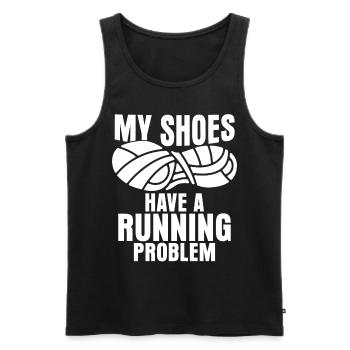 Running Jogging Marathon Slogan Race - Men's Premium Organic Tank Top - black - Front - AI Model Male 178 light (178cm)