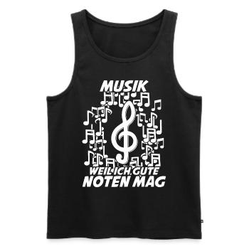 Musiker Noten Notenschlüssel Musik - Männer Premium Bio Tank Top - Schwarz - Vorne - Michal (187cm)