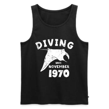Taucher Geburtstag - Diving since November 1970 - Männer Premium Bio Tank Top - Schwarz - Vorne - Michal (187cm)