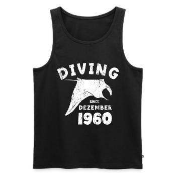 Taucher Geburtstag - Diving since December 1960 - Männer Premium Bio Tank Top - Schwarz - Vorne - Michal (187cm)