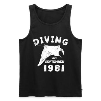 Taucher Geburtstag - Diving since September 1981 - Männer Premium Bio Tank Top - Schwarz - Vorne - Michal (187cm)