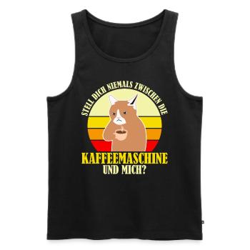 Büro Kaffee Morgenmuffel Müde Coffein - Männer Premium Bio Tank Top - Schwarz - Vorne - Michal (187cm)