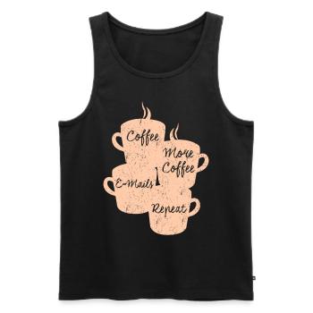 Kaffee und E-Mails Büro - Männer Premium Bio Tank Top - Schwarz - Vorne - Michal (187cm)