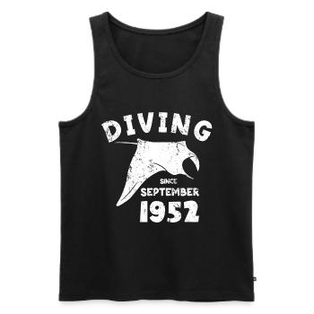 Taucher Geburtstag - Diving since September 1952 - Männer Premium Bio Tank Top - Schwarz - Vorne - Michal (187cm)