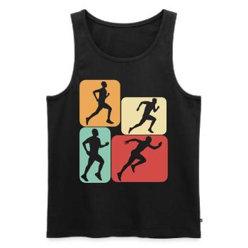Runner Retro Running Running - Débardeur bio Premium Homme - noir - Devant - Michal (187cm)
