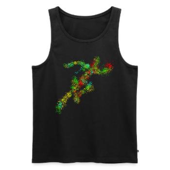 Runner Running Race Running - Men's Premium Organic Tank Top - black - Front - Michal (187cm)