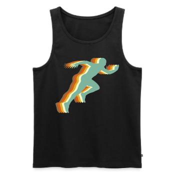 Course à pied Retro Racing Coureurs - Débardeur bio Premium Homme - noir - Devant - Michal (187cm)