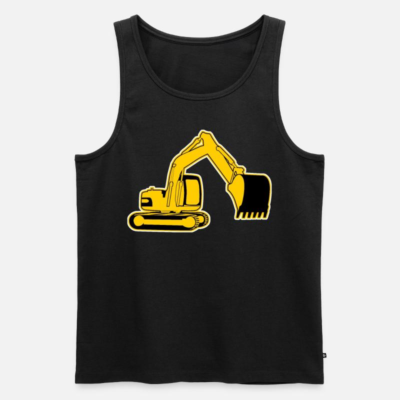 Baggerfahrer Bagger Baustelle Bauleiter - Männer Premium Bio Tank Top - Schwarz