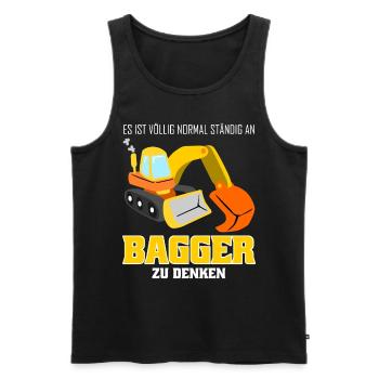 Bagger lustig Baustelle Baggerfahrer - Männer Premium Bio Tank Top - Schwarz - Vorne - Michal (187cm)