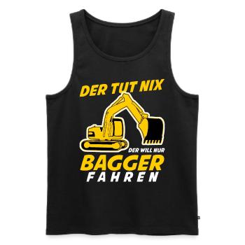 Bagger Witz Baustelle Baggerfahrer - Männer Premium Bio Tank Top - Schwarz - Vorne - Michal (187cm)