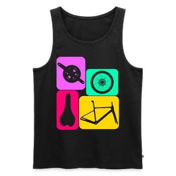 Bicycle Cyclists Cyclists - Men's Premium Organic Tank Top - black - Front - Michal (187cm)