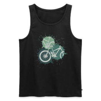 Bicycle Cyclist Mountain Bike - Men's Premium Organic Tank Top - black - Front - Michal (187cm)