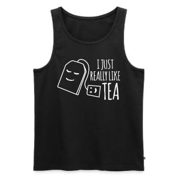 Tea drinker teacup tea tea bags - Men's Premium Organic Tank Top - black - Front - AI Model Male 178 light (178cm)
