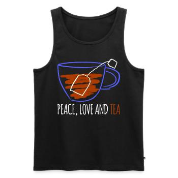 Tea Tea Drinker Tea Bags Teacup - Men's Premium Organic Tank Top - black - Front - AI Model Male 178 light (178cm)
