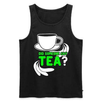 Tea Drinker Tea Cup Tea Bags Teacup - Men's Premium Organic Tank Top - black - Front - AI Model Male 178 light (178cm)