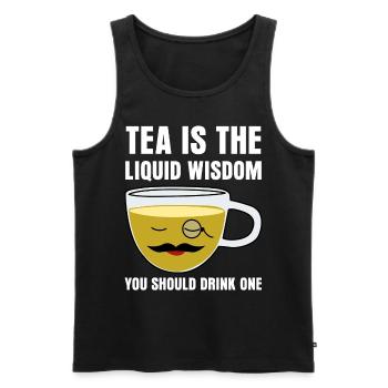 Tea Drinker Teacup Funny Tea Bag Tea - Men's Premium Organic Tank Top - black - Front - AI Model Male 178 light (178cm)