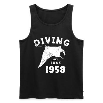 Diver Birthday - Diving since June 1958 - Men's Premium Organic Tank Top - black - Front - AI Model Male 178 light (178cm)