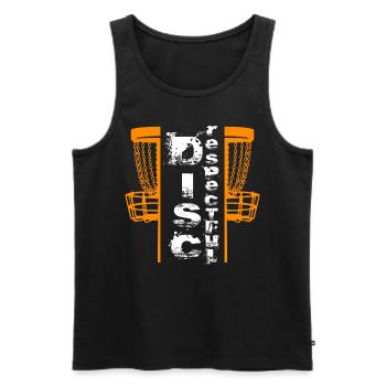 Disc golf Discrespectful - Men's Premium Organic Tank Top - black - Front - Michal (187cm)