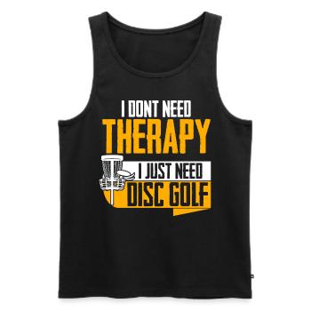 Disc golf Frisbee Therapy Discgolf - Men's Premium Organic Tank Top - black - Front - Michal (187cm)