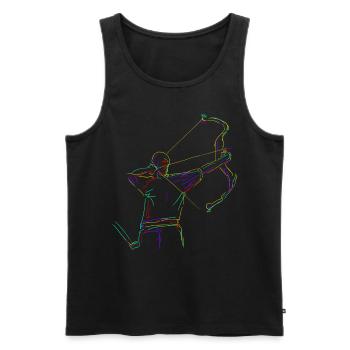 3D Bogensport Compoundbogen - Männer Premium Bio Tank Top - Schwarz - Vorne - AI Model Male 178 light (178cm)