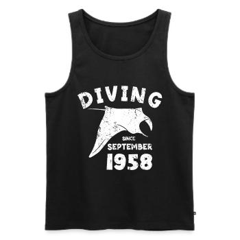 Diver Birthday - Diving since September 1958 - Men's Premium Organic Tank Top - black - Front - AI Model Male 178 light (178cm)