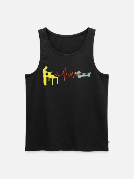 Turner retro lathe machine - Men's Premium Organic Tank Top - black