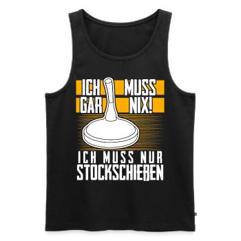Eisstock Stockschießen Eisstockschießen - Männer Premium Bio Tank Top - Schwarz - Vorne - AI Model Male 178 light (178cm)