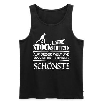 Stockschießen Eisstockschießen Eisstock - Männer Premium Bio Tank Top - Schwarz - Vorne - AI Model Male 178 light (178cm)