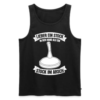 Eisstock Stockschütze Stockschießen - Männer Premium Bio Tank Top - Schwarz - Vorne - AI Model Male 178 light (178cm)
