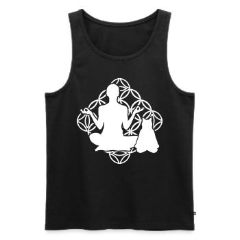 Yoga Cat Yoga Poses Lotus Position Chats - Débardeur bio Premium Homme - noir - Devant - AI Model Male 178 light (178cm)